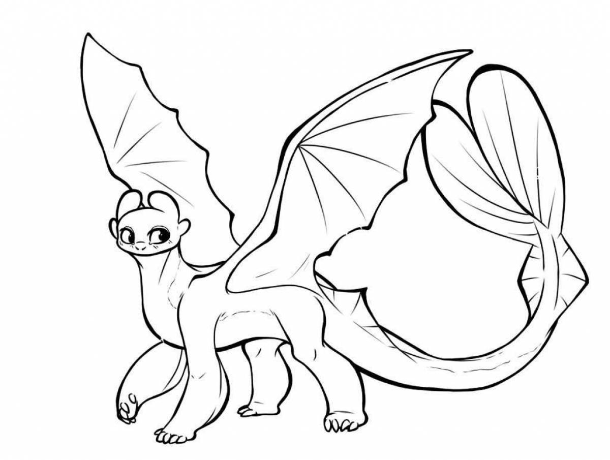 Glowing Night Fury coloring page