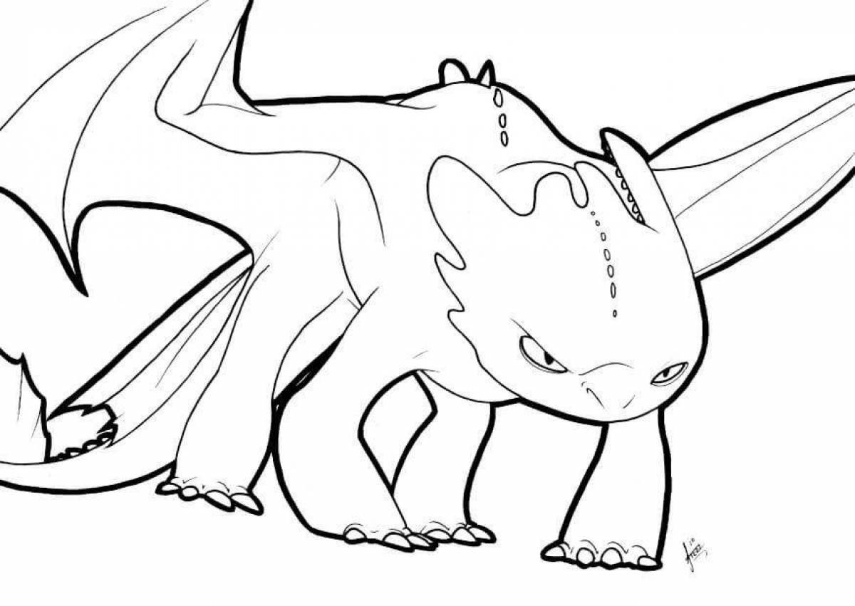 Colourful Night Fury Coloring Page