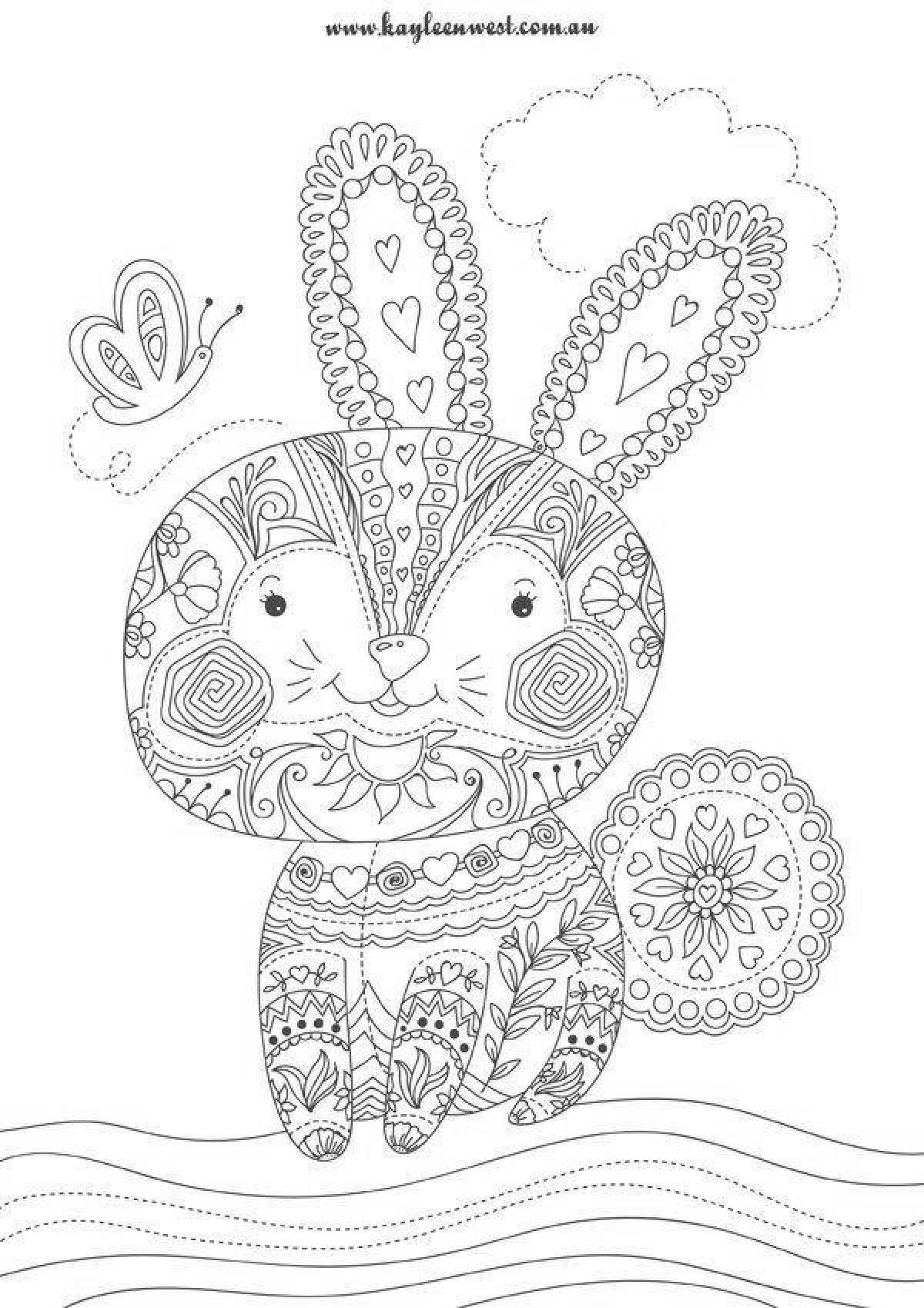 Relaxing anti-stress rabbit coloring book