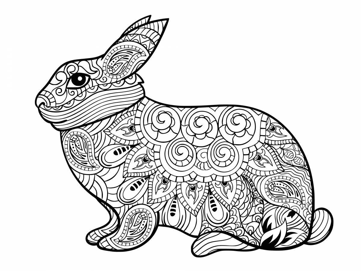 Освежающая антистрессовая раскраска кролика