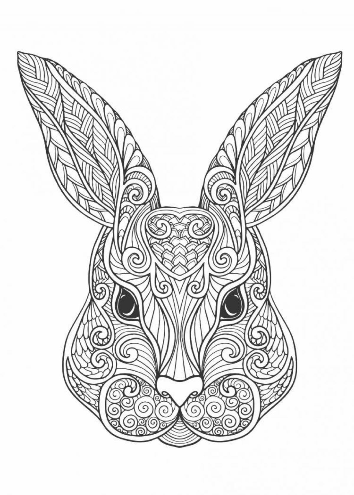 Раскраска очаровательный антистресс кролик