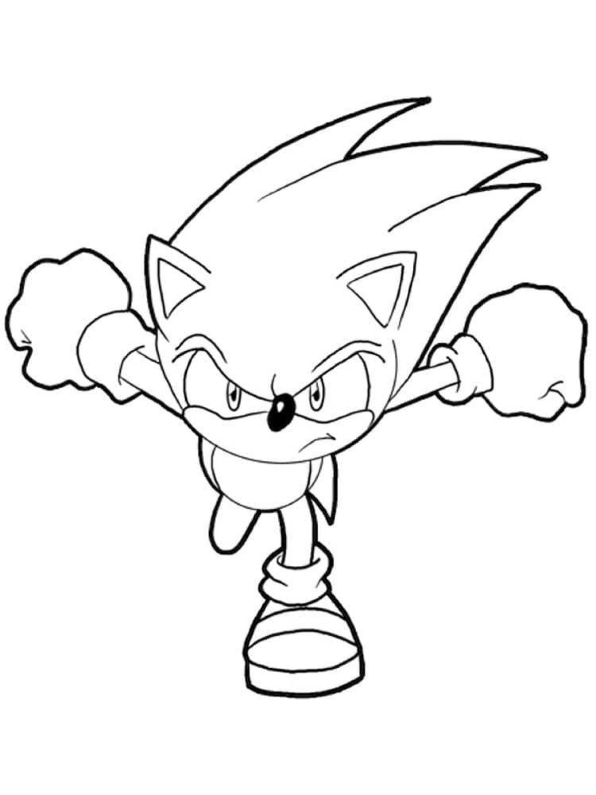 Bright coloring for drawing sonic