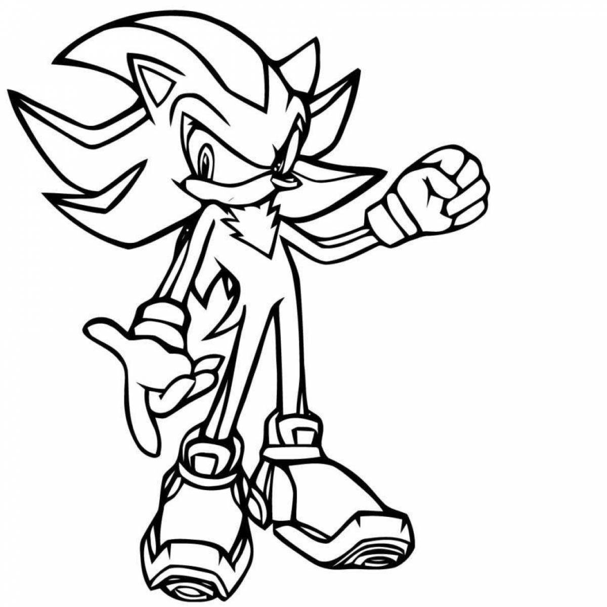 Funny coloring drawing of sonic