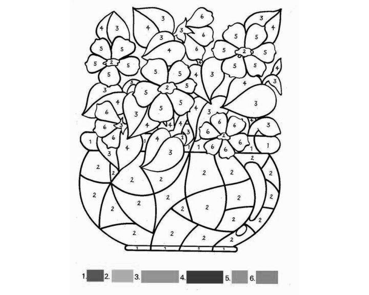 Radiant coloring page by numbers application