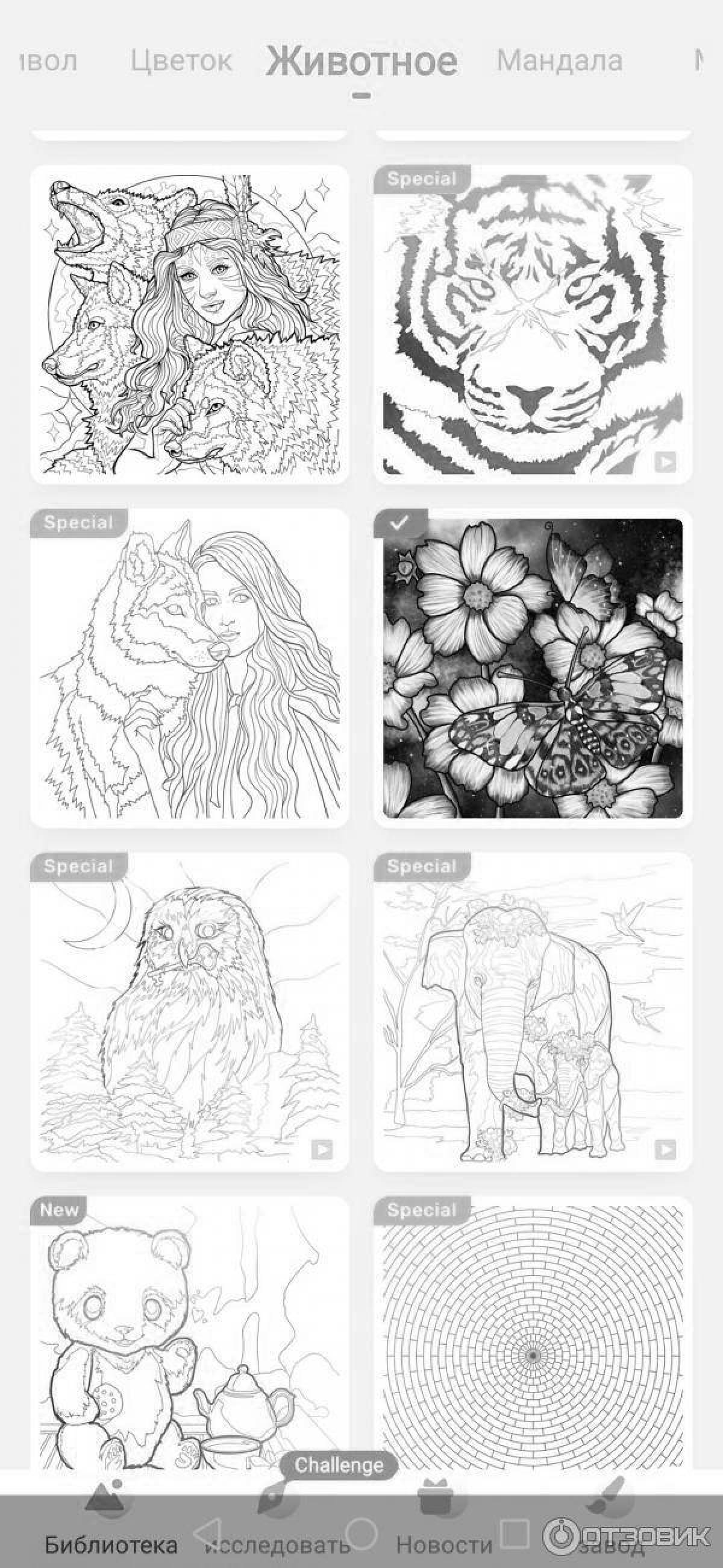 App grand coloring page by numbers