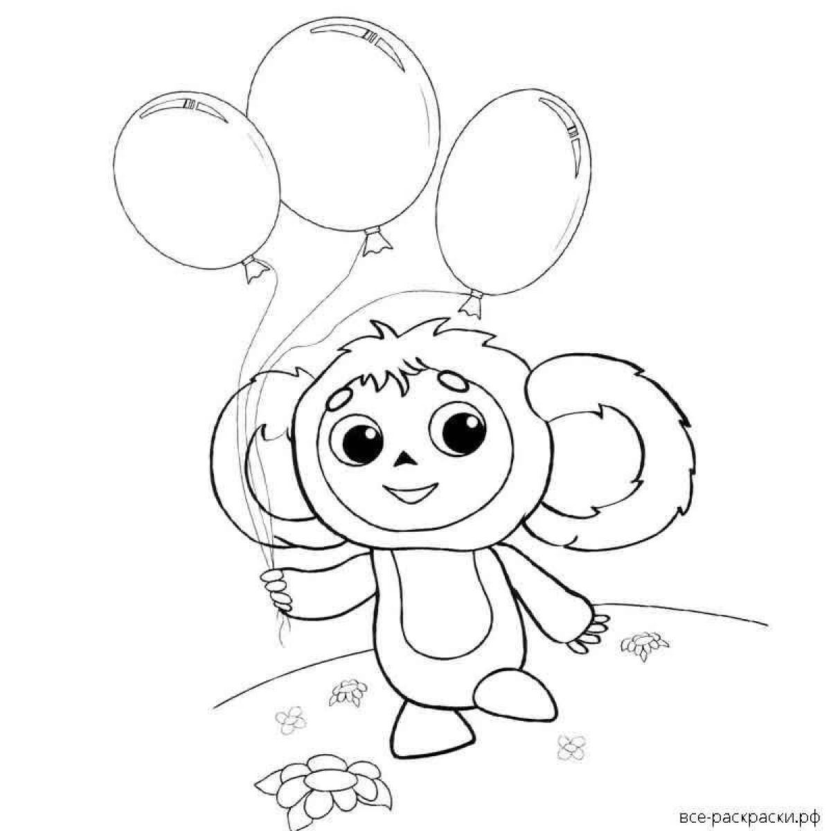 Playful cheburashka with oranges