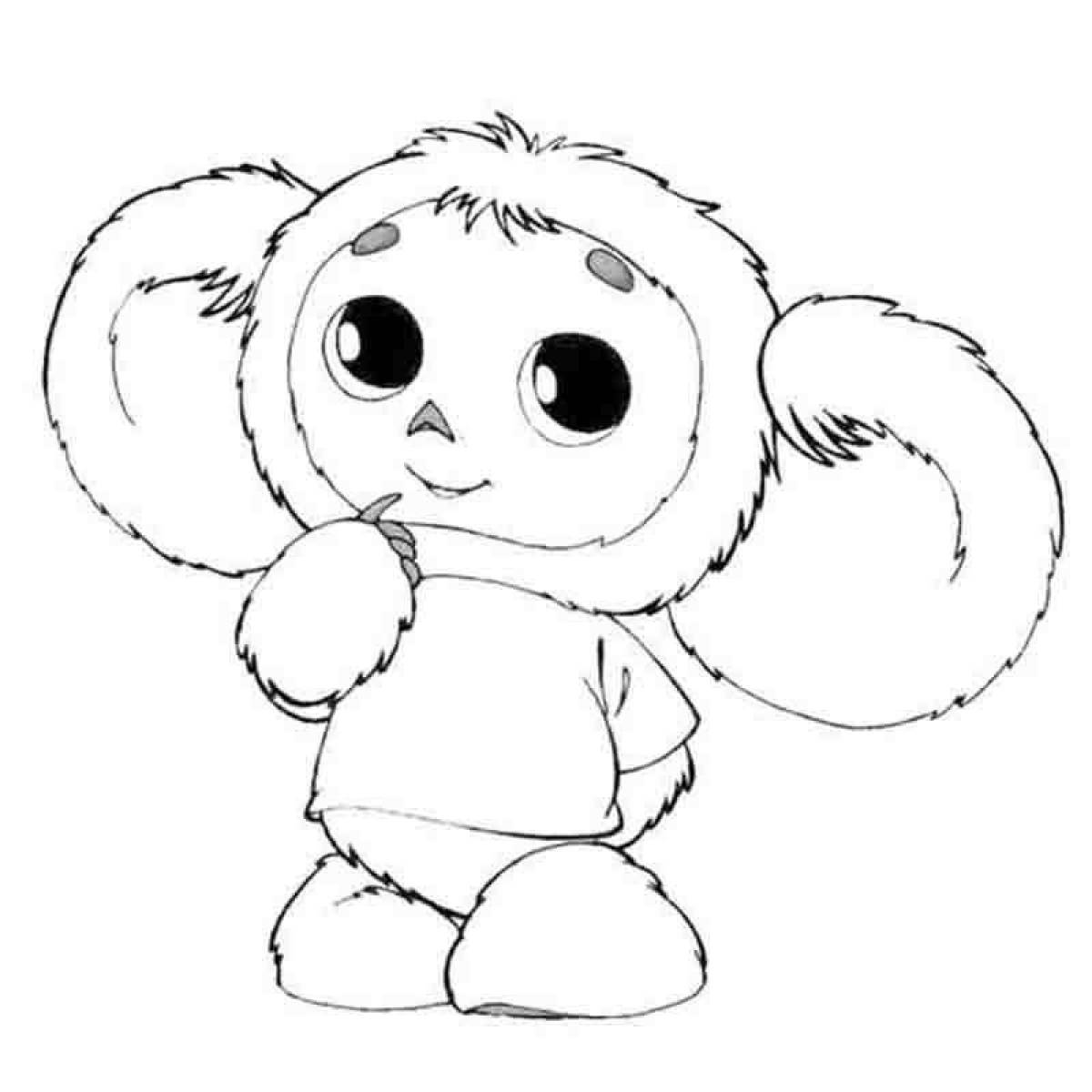 Animated cheburashka with oranges