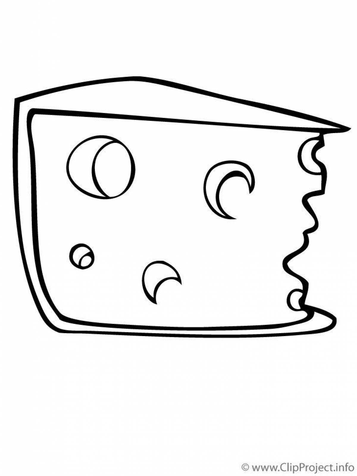 Сказочная страница раскраски сыра для детей