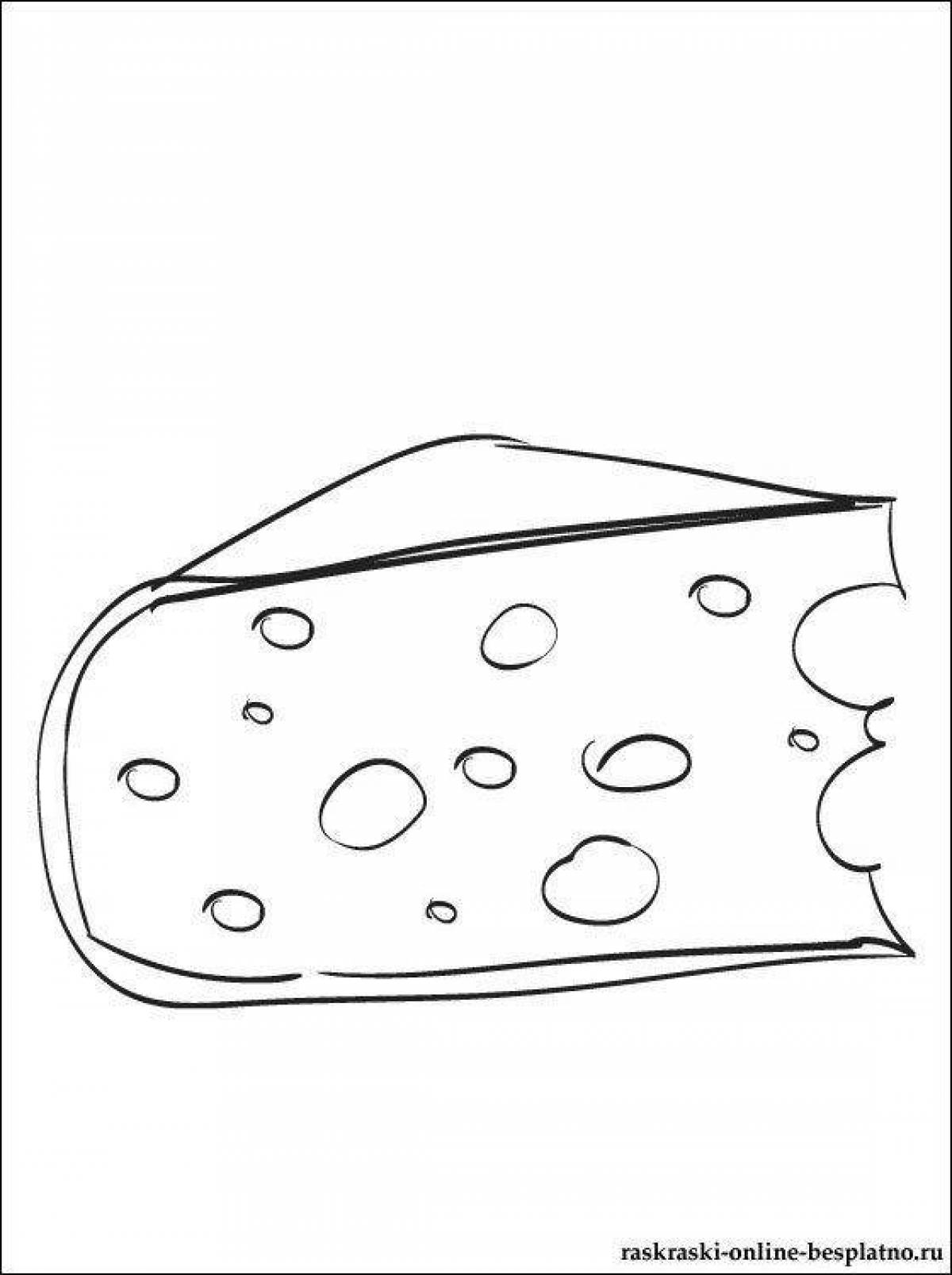 Fantastic cheese coloring book for kids