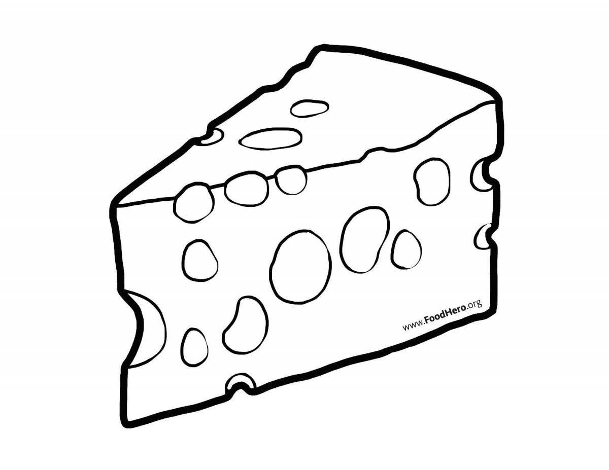 Humorous cheese coloring for kids