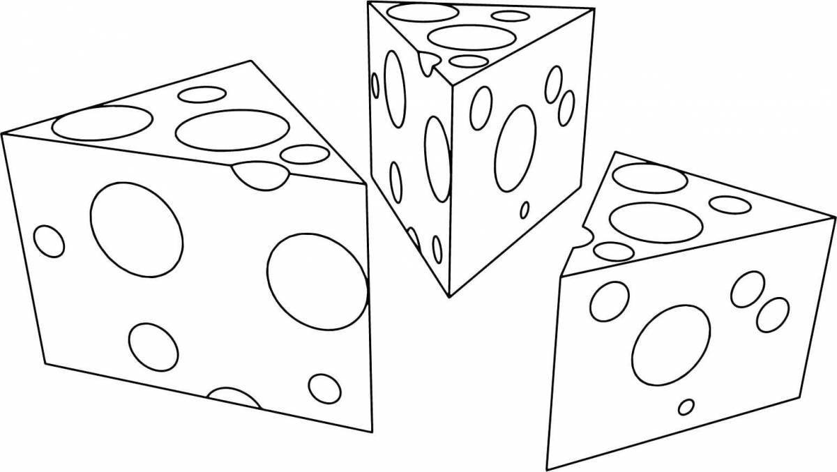 Interesting cheese coloring pages for kids