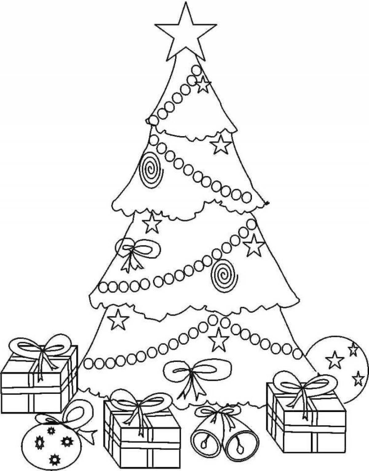 Exciting coloring tree with gifts