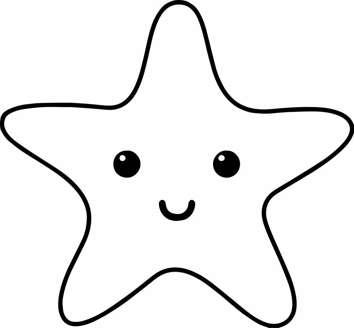 Раскраска яркая звезда для детей