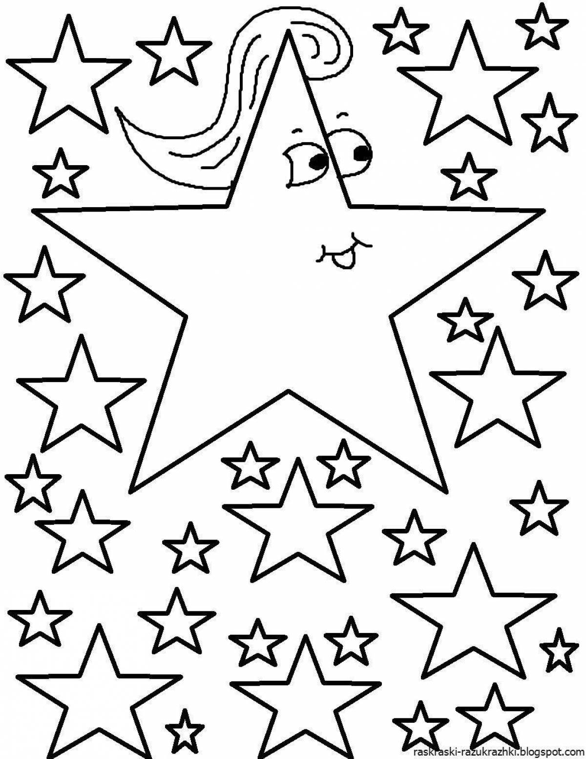 Cute star coloring pages for kids