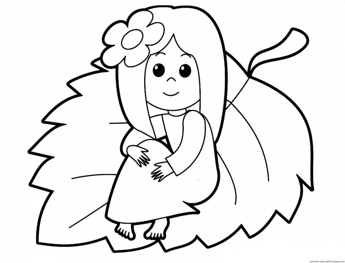 Fairy coloring page 3 for girls