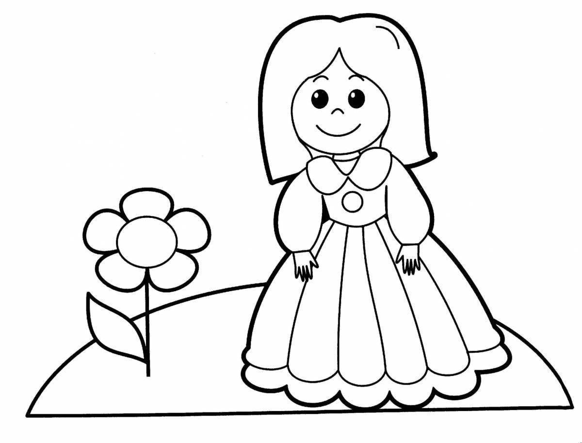 Quirky coloring page 3 for girls