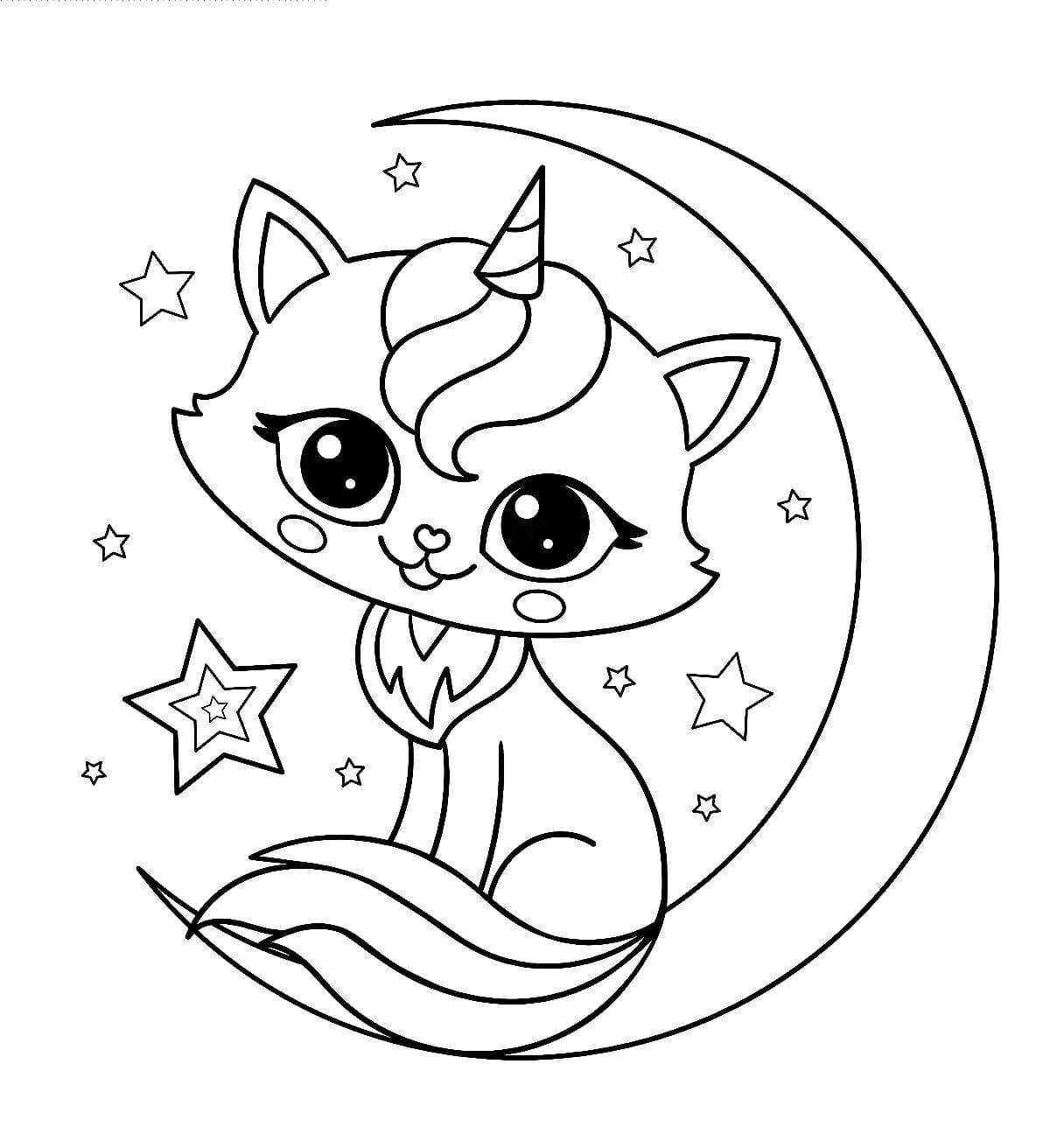 Adorable cute cats coloring book for girls