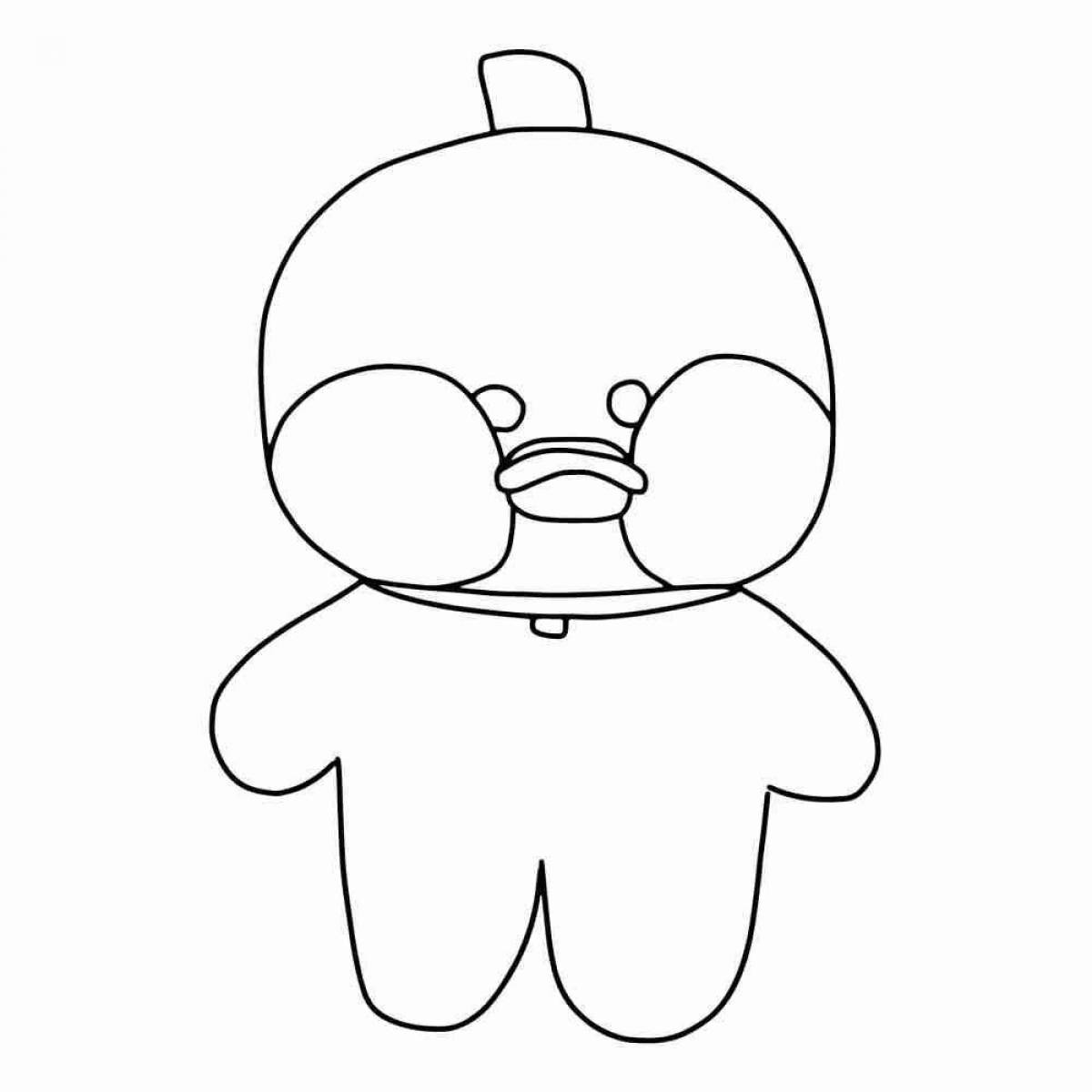 Lalafanfan adorable duck coloring page