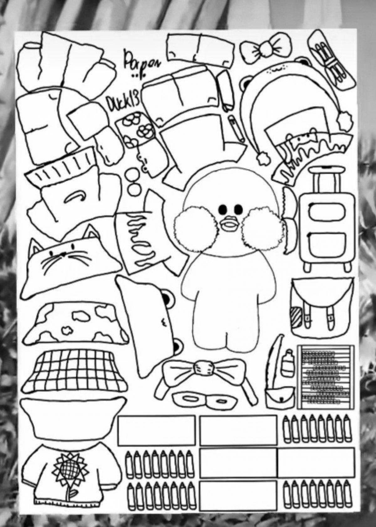 Lalafanfan awesome duck coloring page