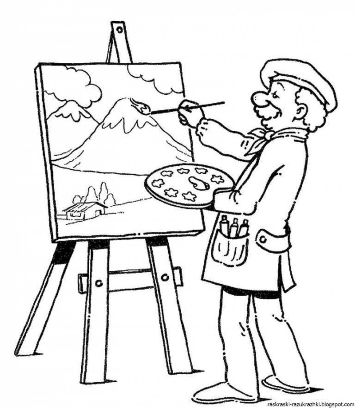 Magic coloring profession for children