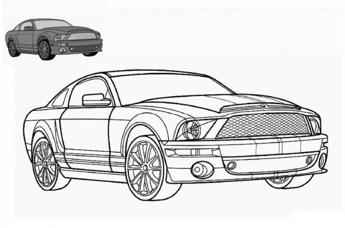 Glowing cars coloring pages for boys