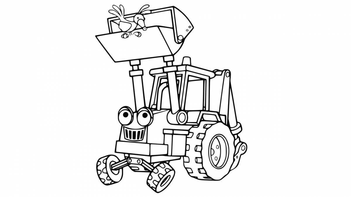 Adorable excavator coloring book for teens