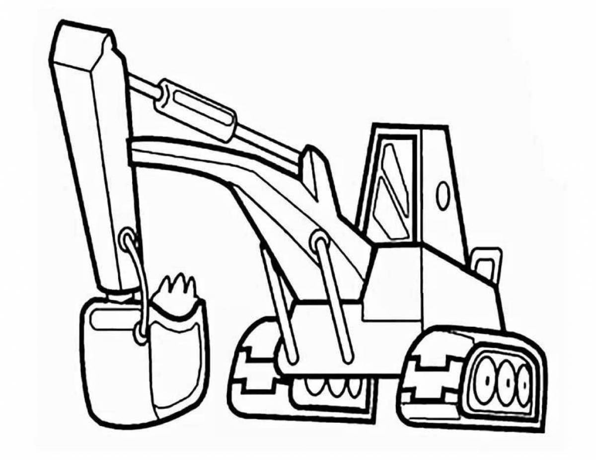 Great Excavator Coloring Page for Toddlers