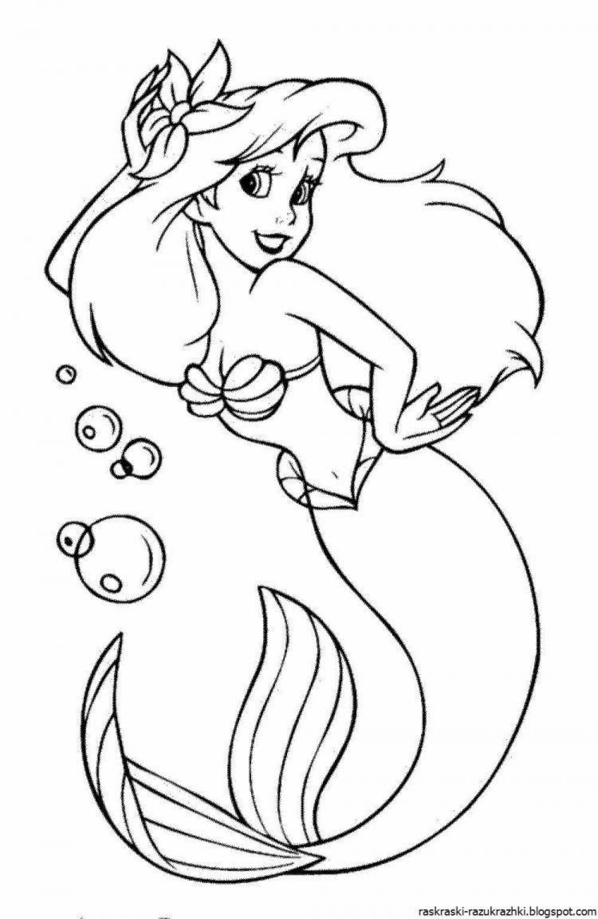 Amazing mermaid coloring book for kids 3-4 years old