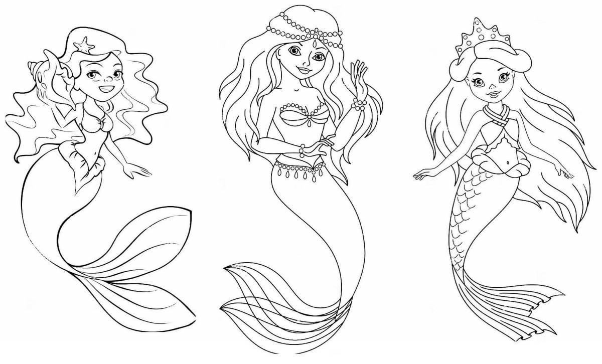 Exquisite mermaid coloring book for 3-4 year olds
