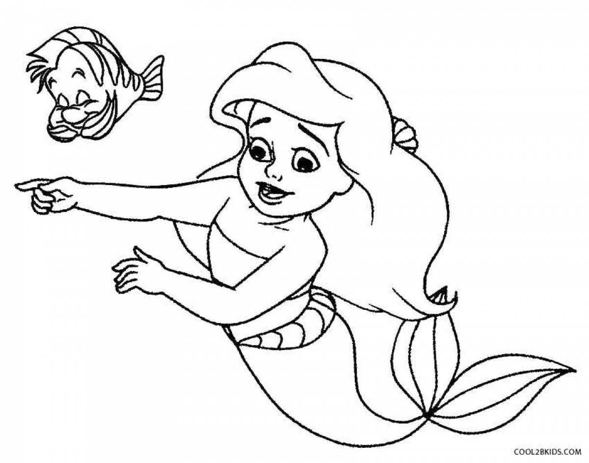 Merry mermaid coloring book for 3-4 year olds