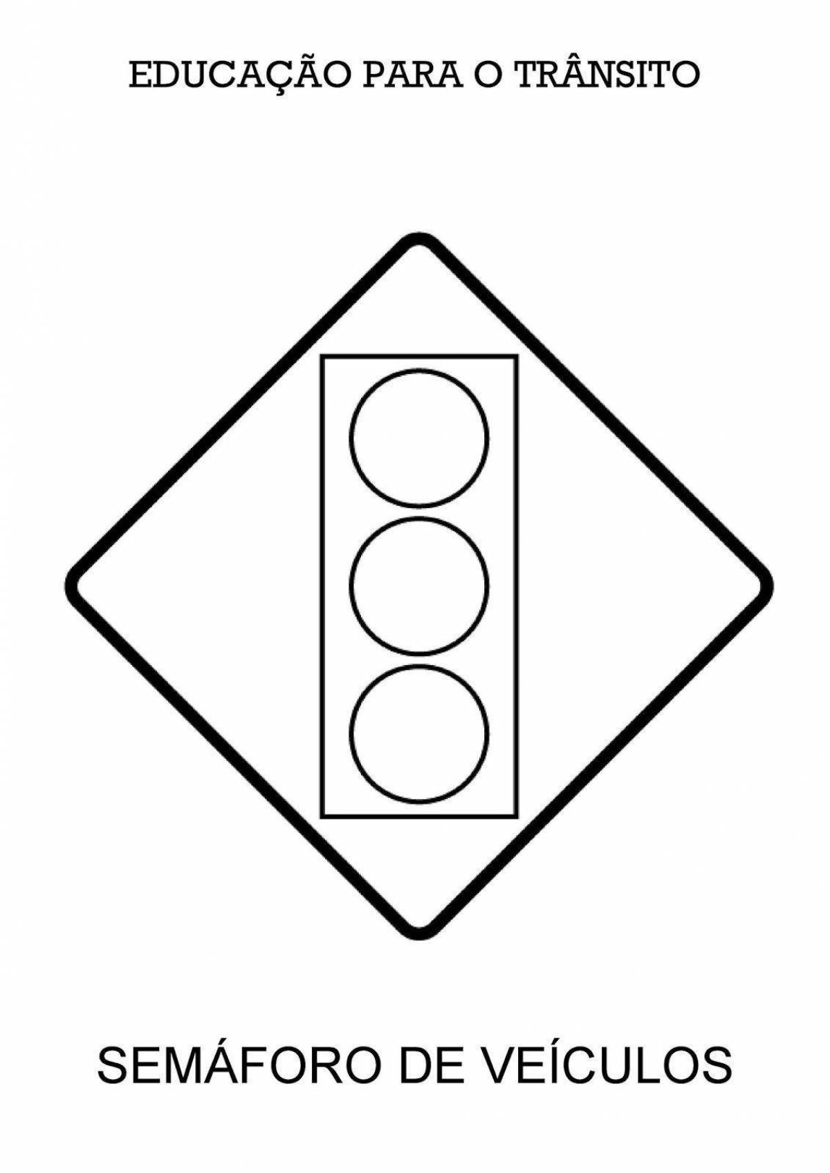Explosive Road Sign Coloring Page for 5-6 year olds