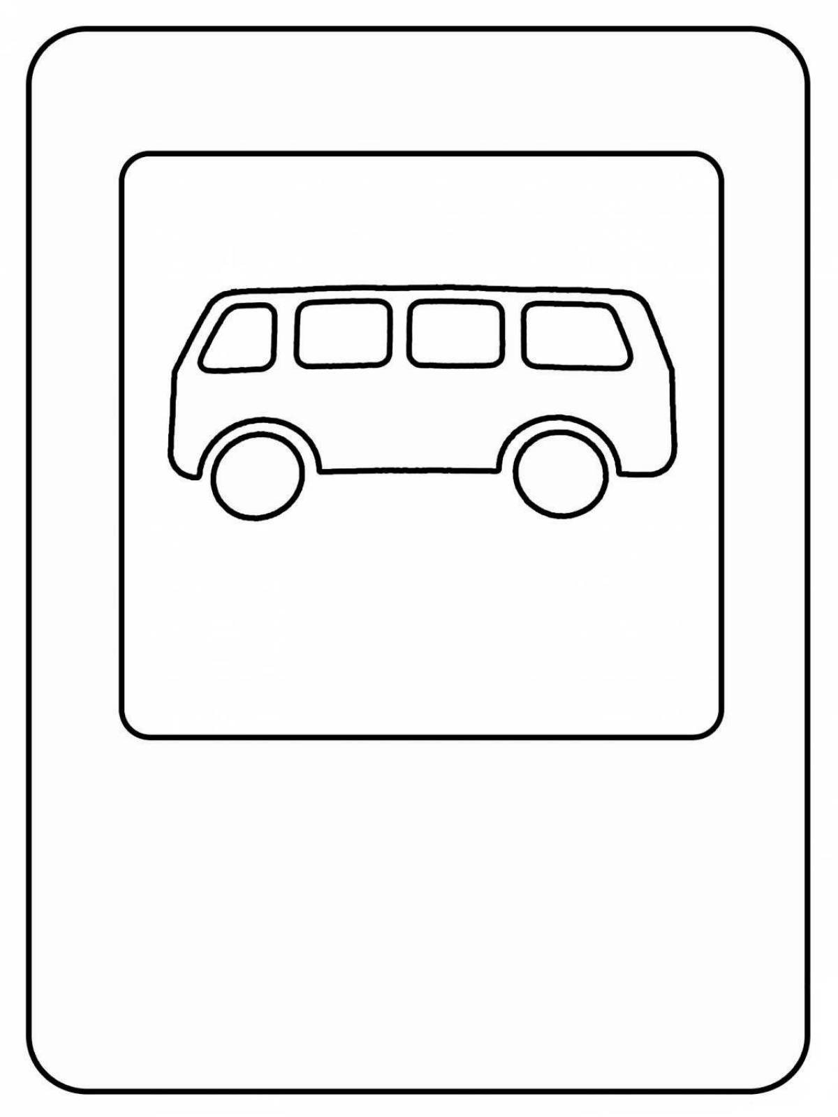 Colored Road Sign Coloring Page for 5-6 year olds