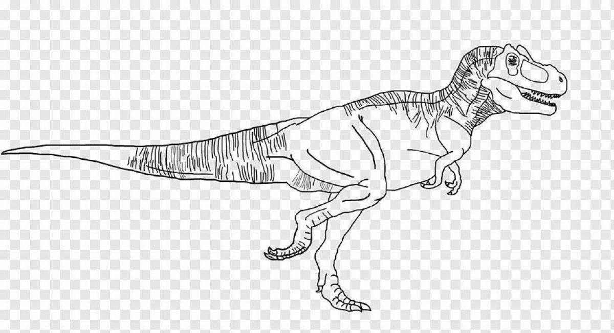Coloring page graceful tarbosaurus