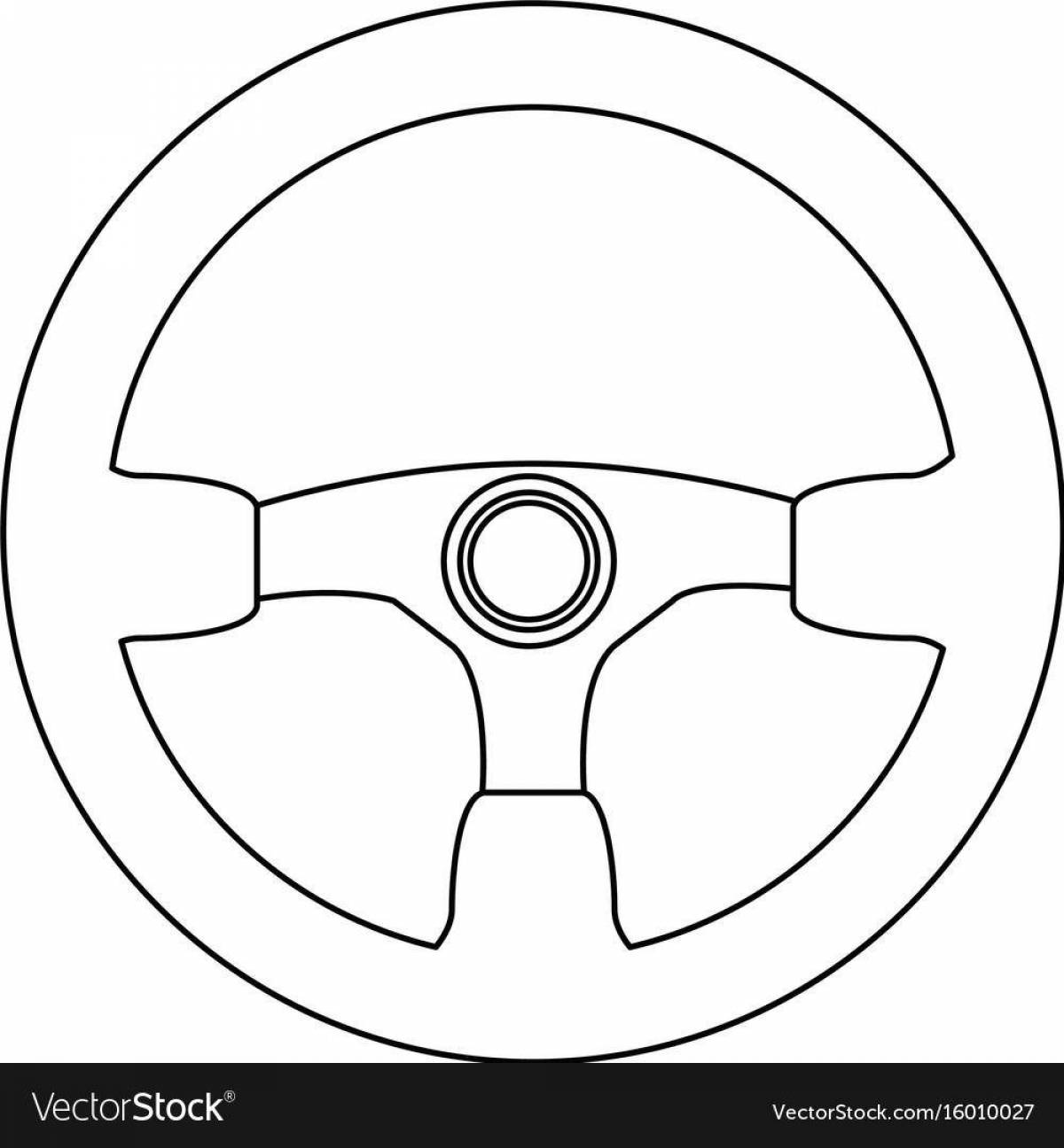 Invitation steering wheel coloring page