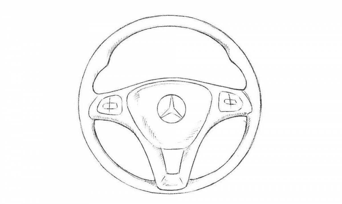 Magic steering wheel coloring page