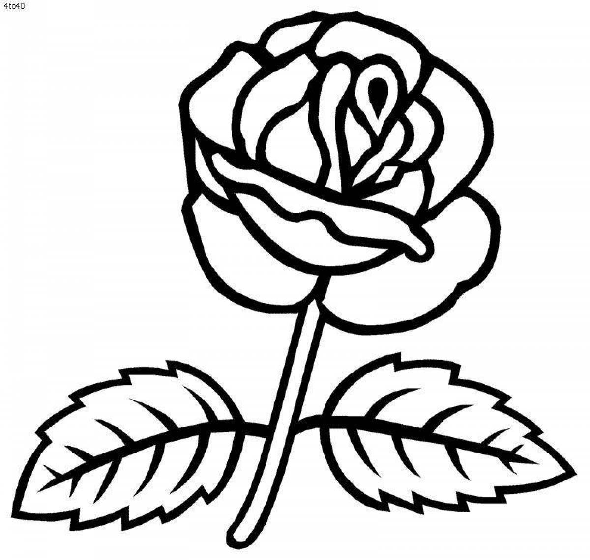Glowing rose coloring page
