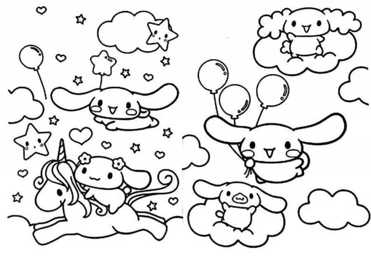 Adorable cinnamon bun coloring page