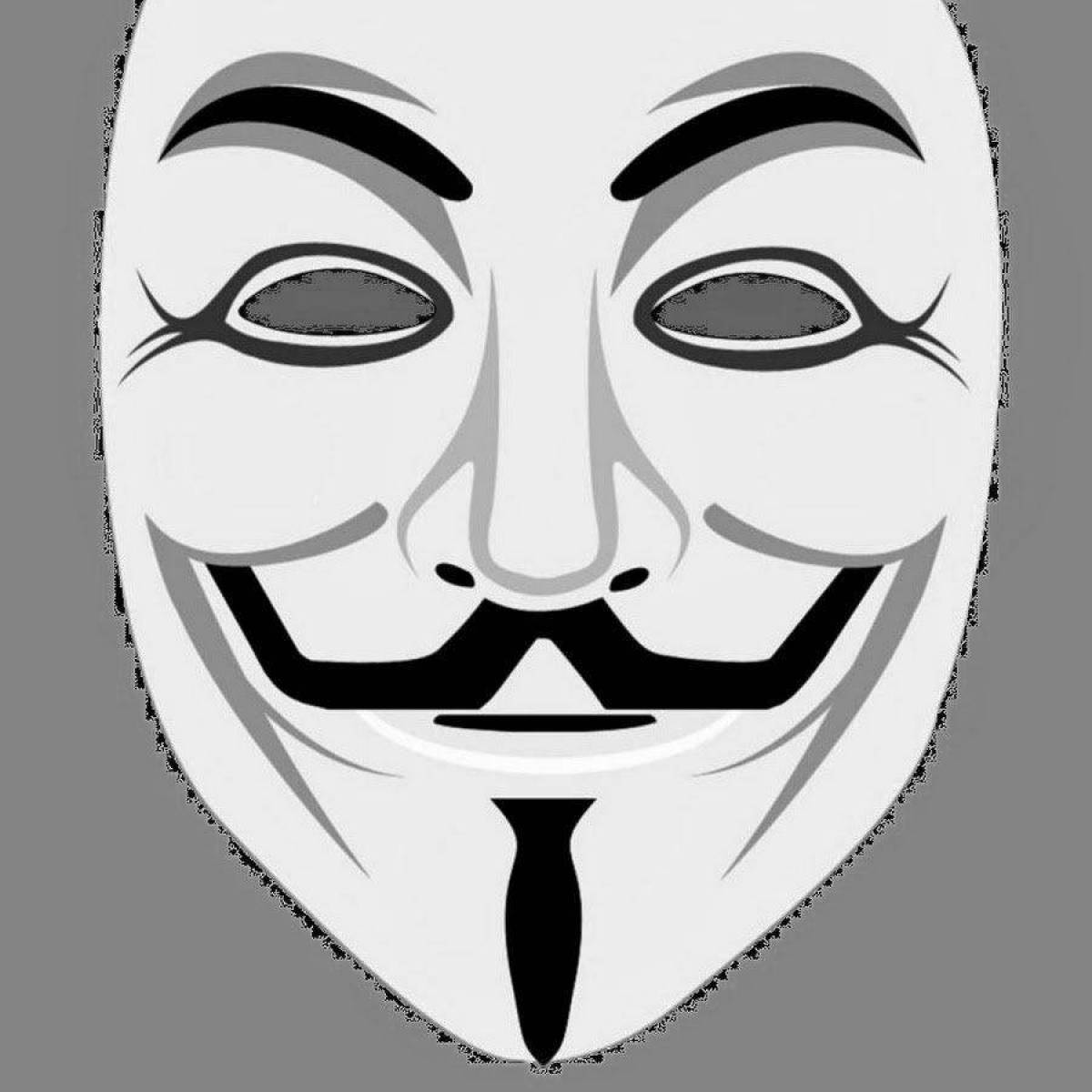Amazing Anonymous Mask Coloring Page