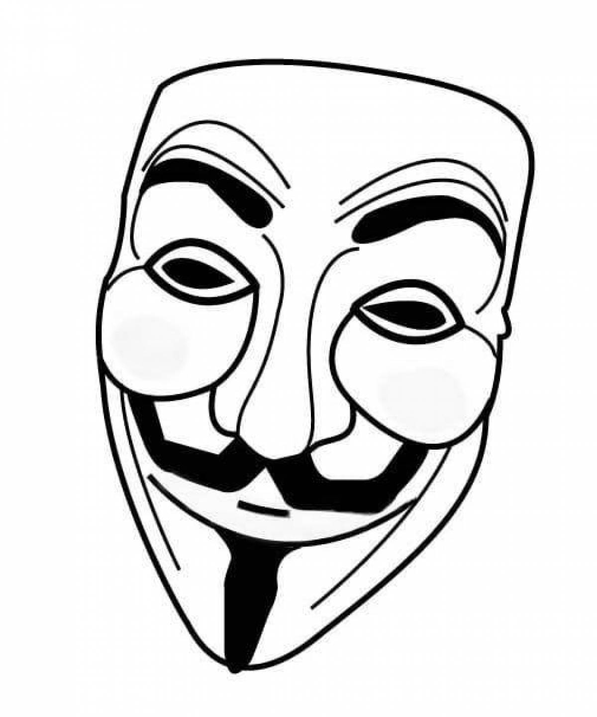 Раскраска маска анонимуса
