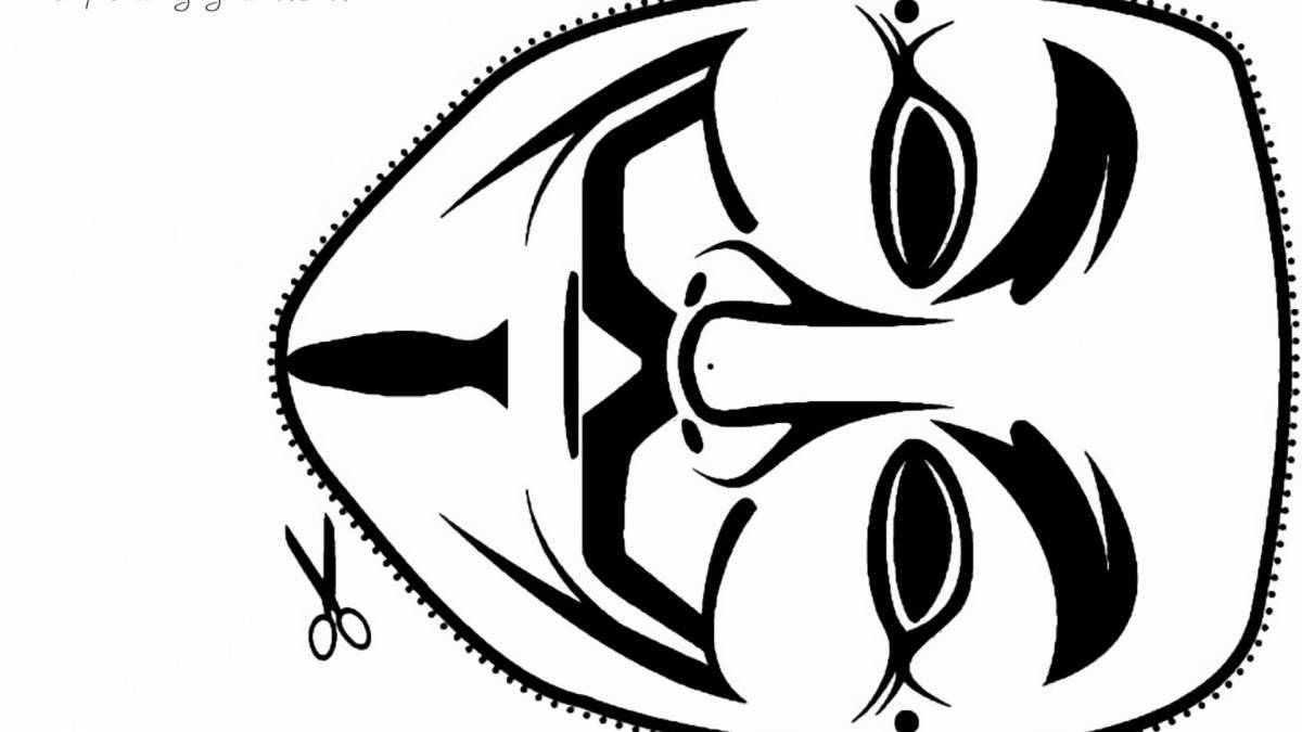 Coloring page magic anonymous mask