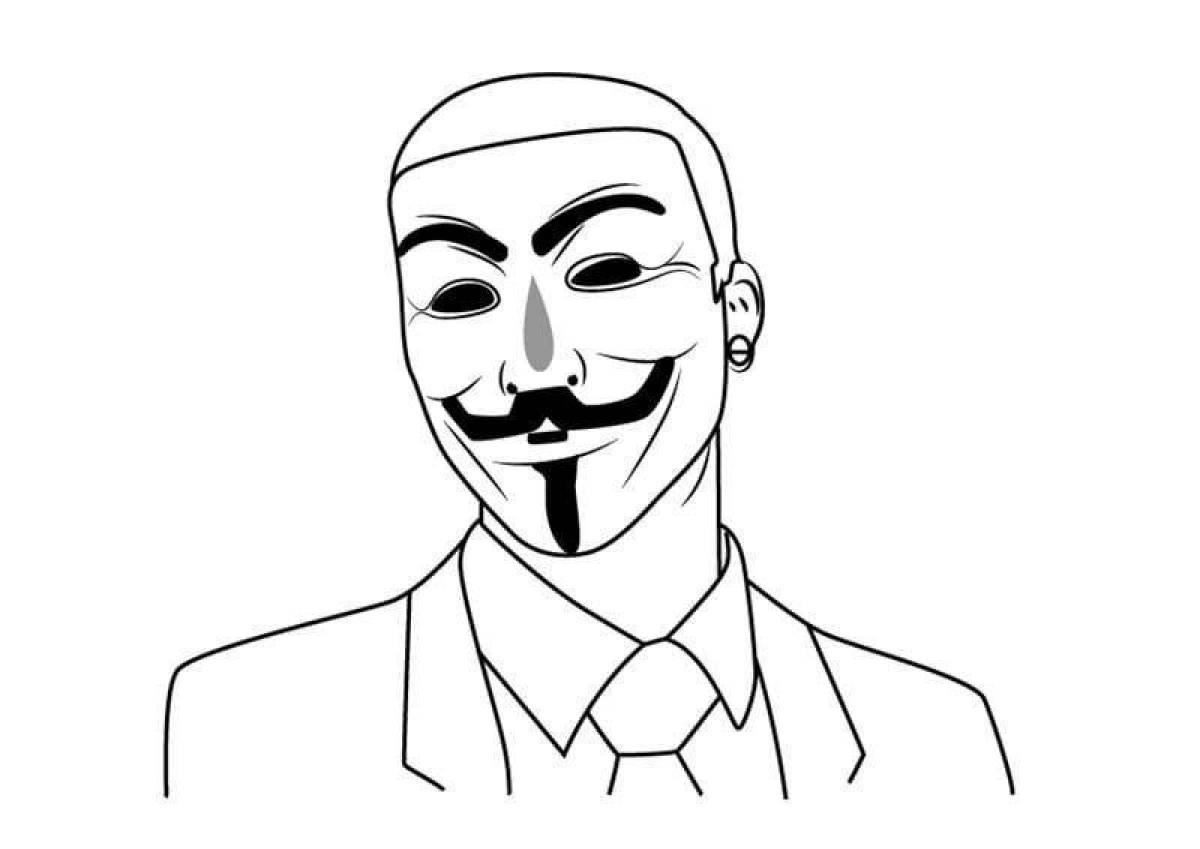 Coloring page elegant anonymous mask
