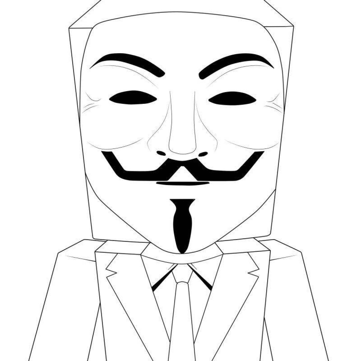 Coloring page elegant anonymous mask