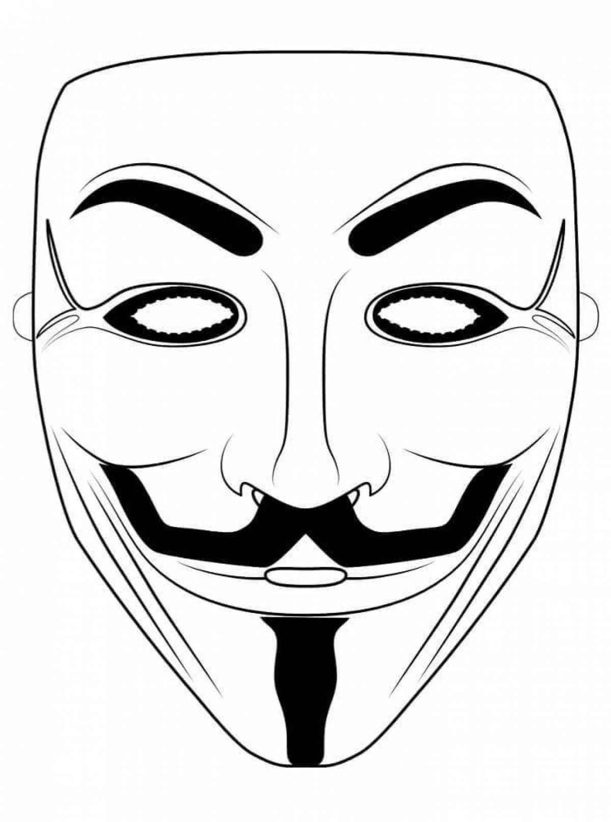 Причудливая анонимная маска-раскраска