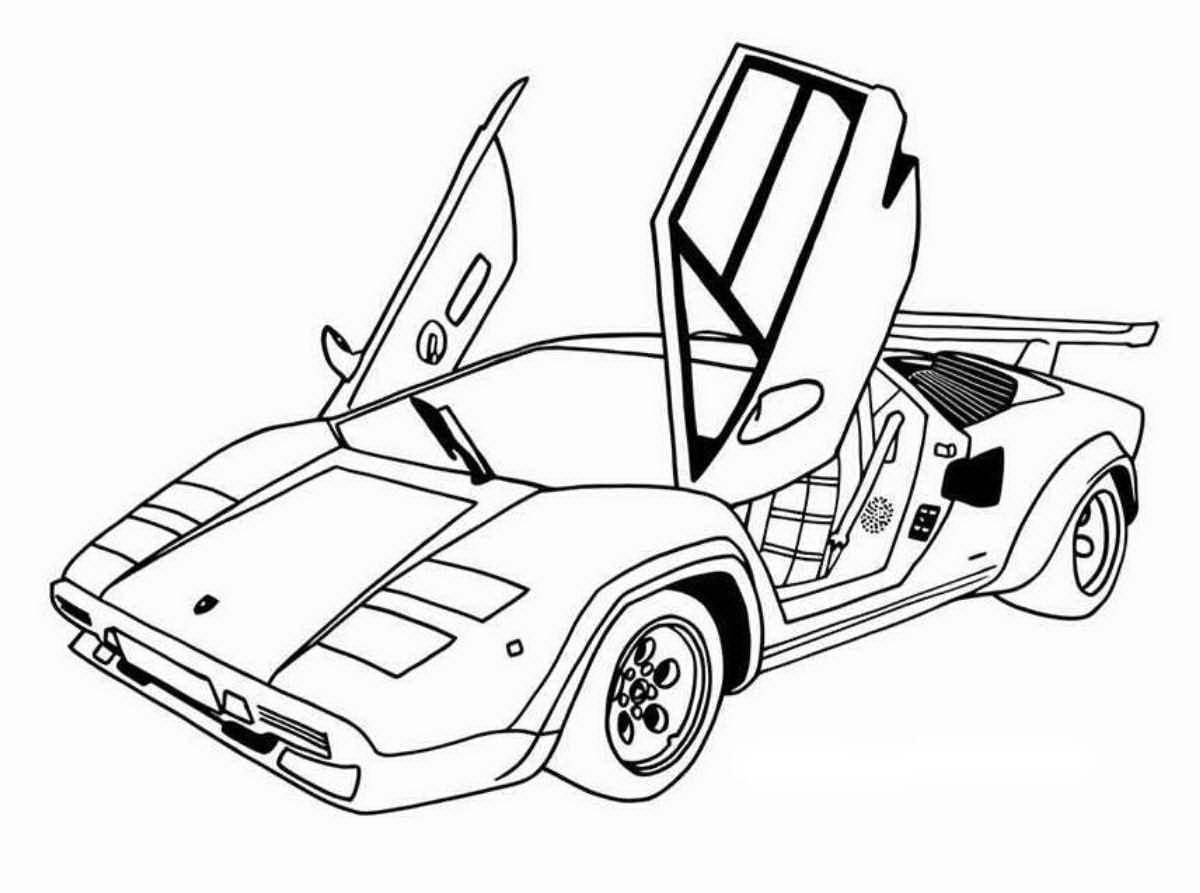 Colorful cool cars coloring book