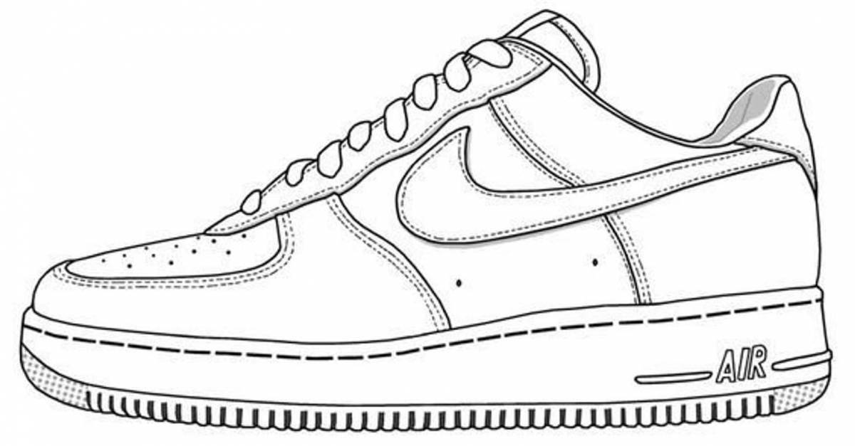 Awesome nike sneakers coloring page