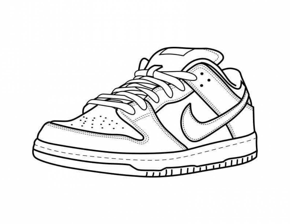 Attractive nike sneakers coloring page