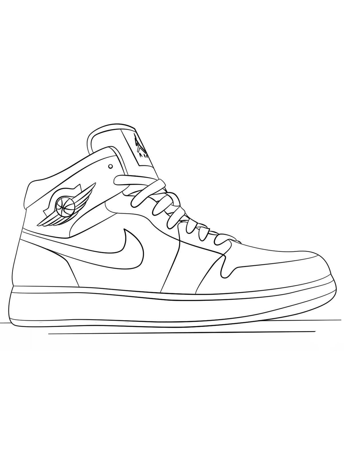 Amazing coloring page of nike sneakers