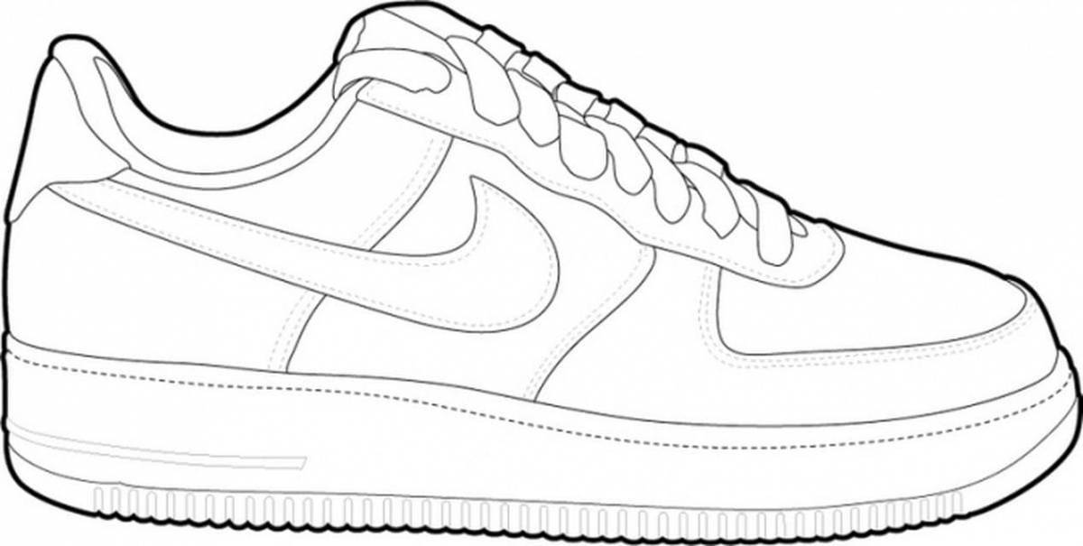 Playful nike sneakers coloring page