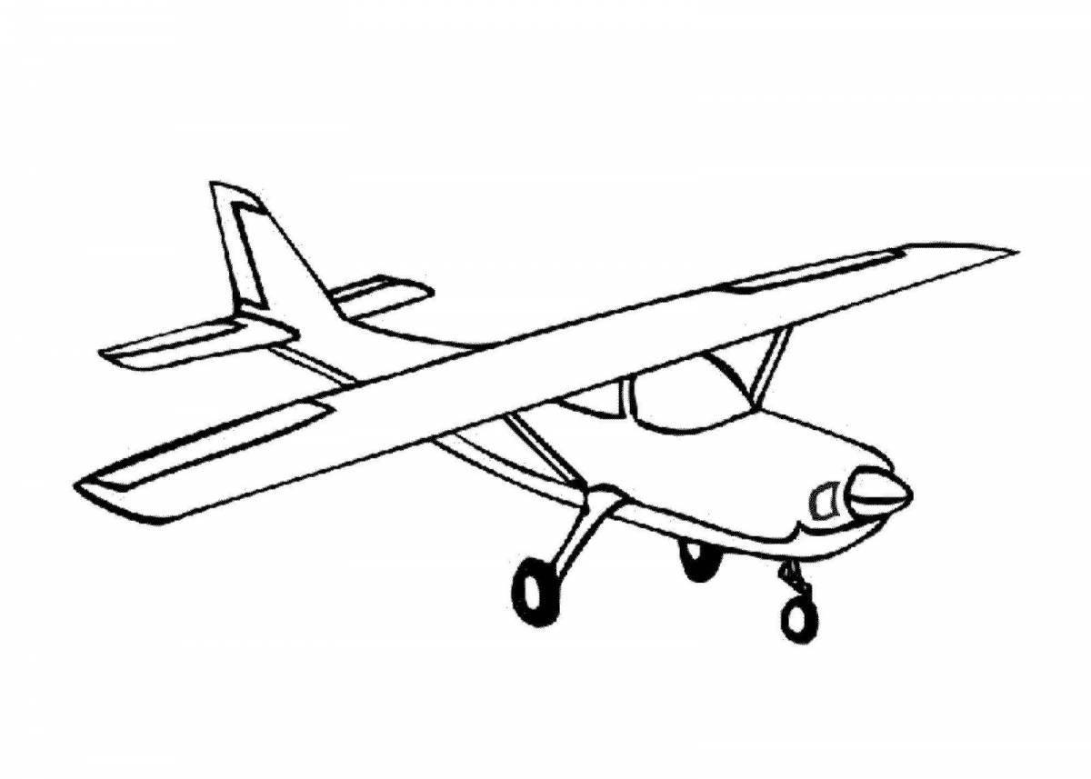 Coloring page funny plane
