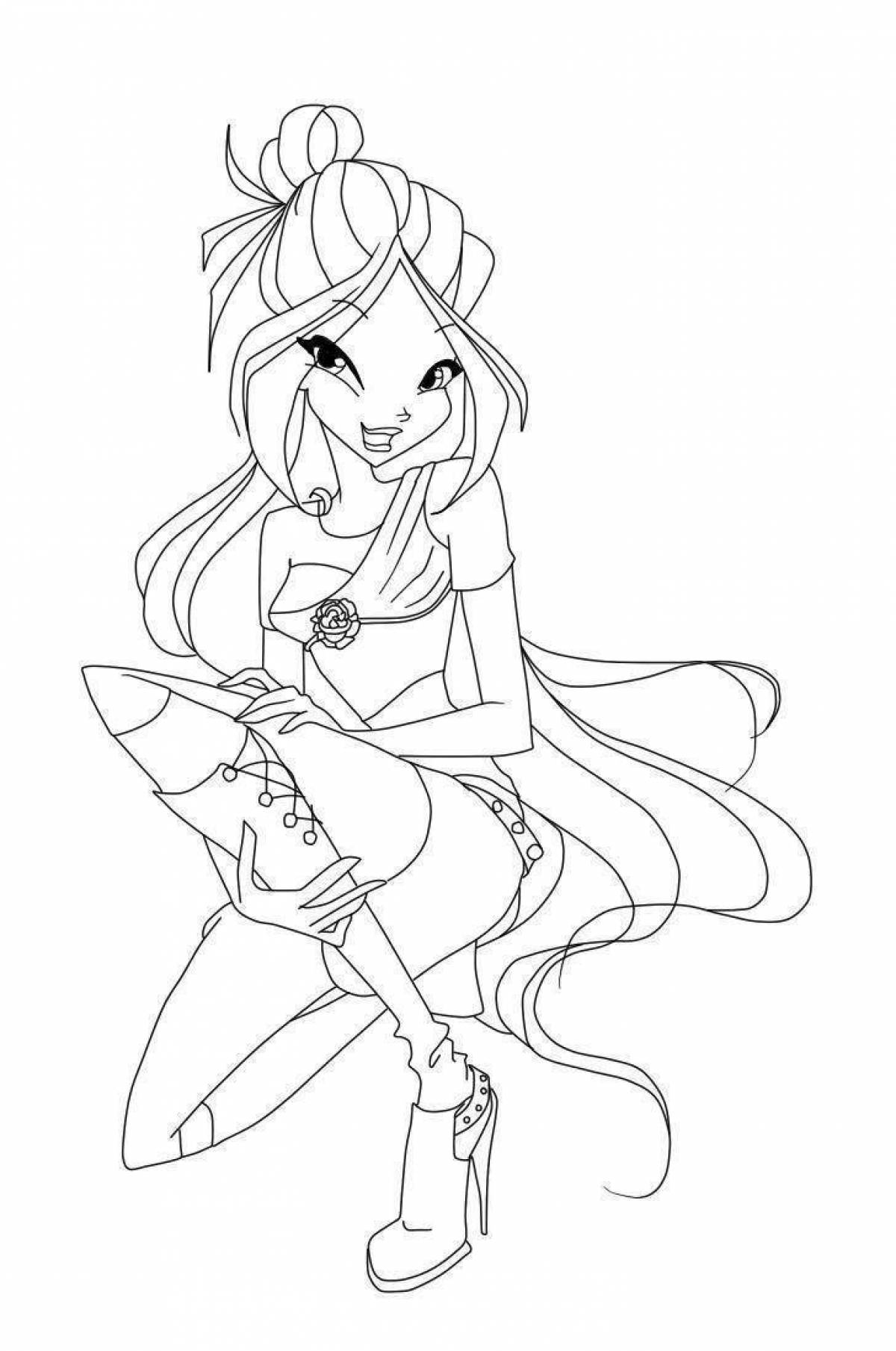 Charming flora winx coloring book